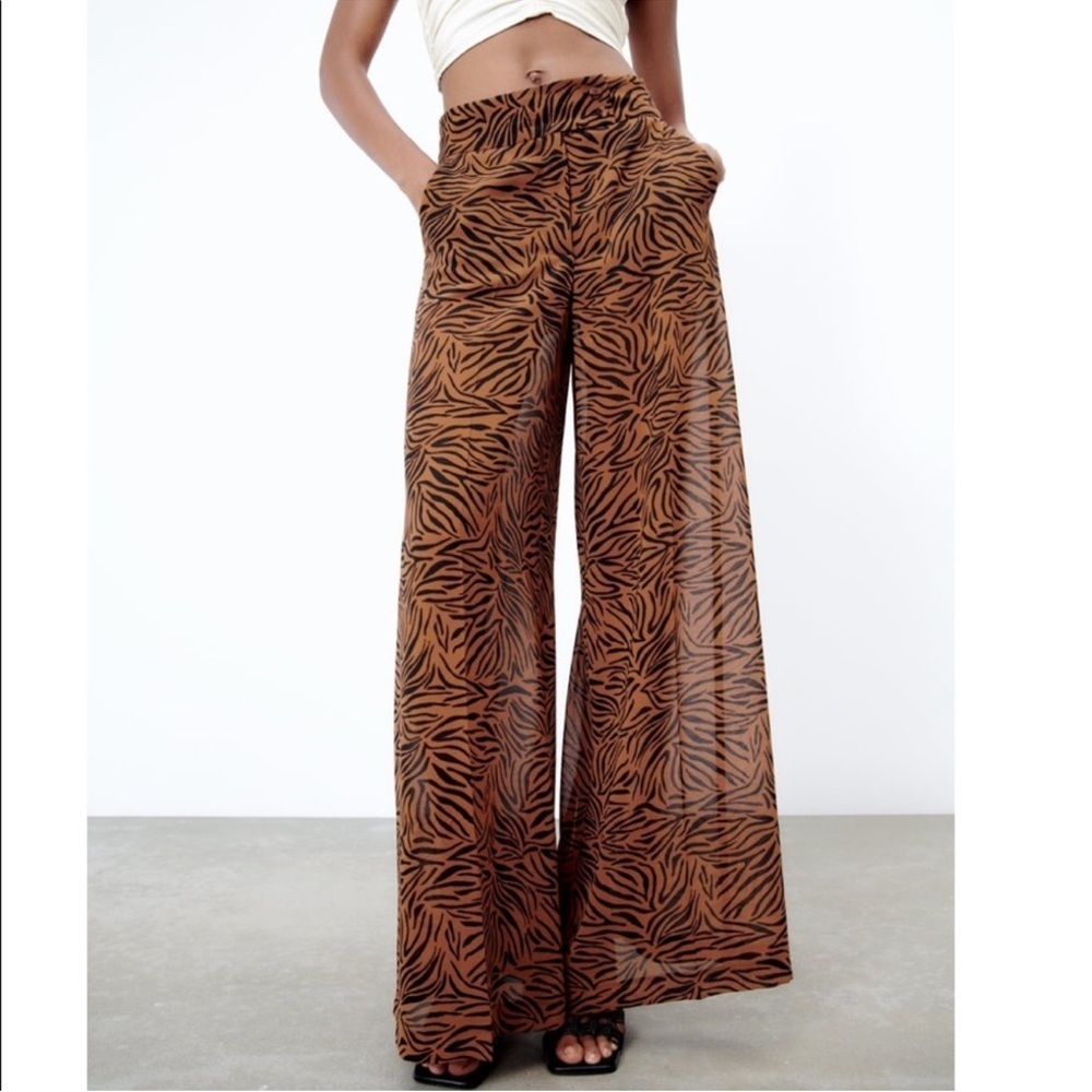 Zara Animal Print Palazzo Pant